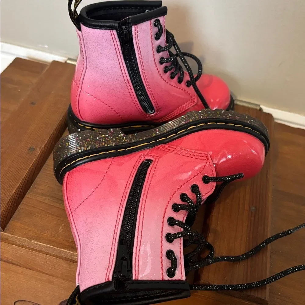 Dr martens Pink Lace-Up Boots size 7 kids